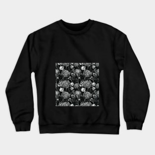 Black & White Abstract Botanical Digital Crewneck Sweatshirt